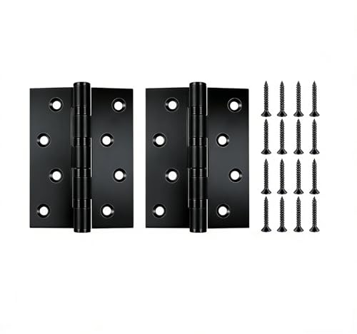 2 PcsBisagras Puertas Madera, Bisagras de Acero Inoxidable, Bisagras Plegables para PuertaBisagras de Puerta de Jardín con Cojinetes de Bolas para Cajas de Madera Cajones Ventanas(100x76x2 mm)