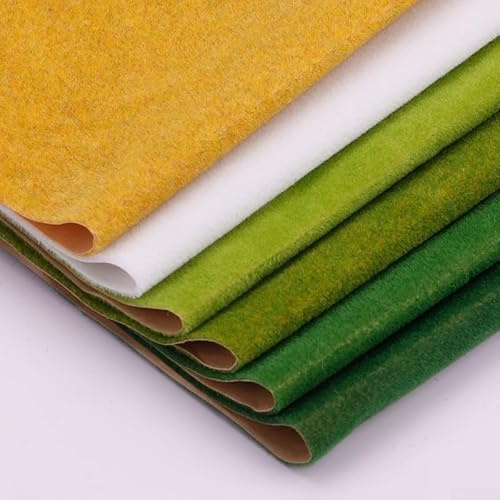 Grass Landscape Mat Rolls for Model Railway and Wargaming Terrain, OO Scale Scenery Base Mat, DIY Sand Table Diorama, Light/Mid Green Grass Mat (25cm x(25cm x(Light Green 50 * 50cm)