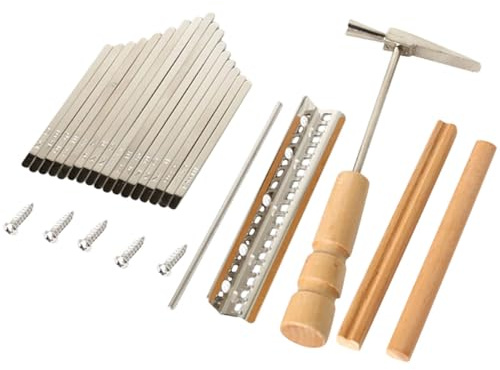 BESTYASH Kalimba Inklusive Stimmhammer Selbstgemacht Zubehör Satz mit 17 Holz und Metalltasten und Metallbrücke Langlebig und Sicher für Daumenklavier Bastelprojekte und Geschenke