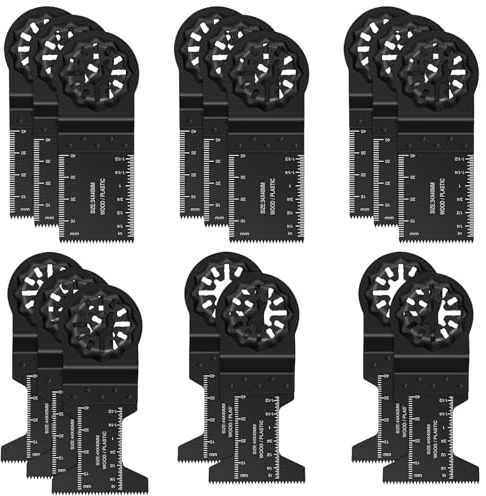 16Pcs Multitool Blade Kits para Madera Clavos Corte Oscilante Sierra Cuchillas Universal Oscilante Herramienta Cuchillas con Bolsa de Almacenamiento