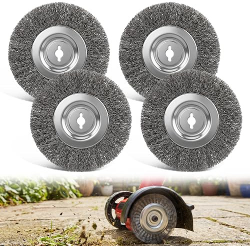 Pack of 4 Stainless Steel Replacement Brush Compatible with Einhell Joint Cleaner Battery | Perfect compatibility, robust stainless steel brush, efficient joint cleaning for patios, pavements and paving stones