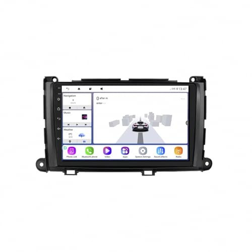 Carplay-Skärm för Toyota Sienna 2009-2014 Röststyrning, Gps-Navigering, Med Kamera, Dashcam, Wifi, Bluetooth Bilradio Stereo Gps Navi, 4 Kärna 2G＋32G