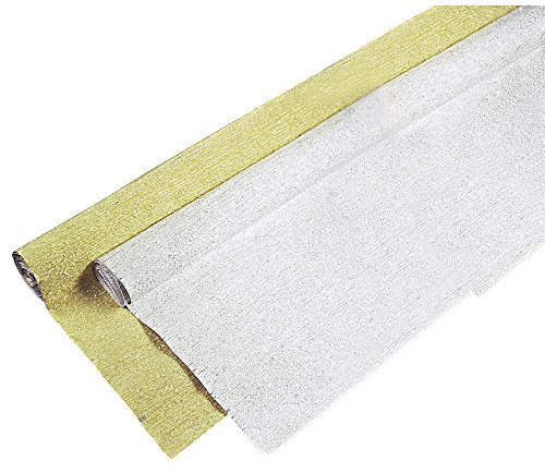 Rayher 81199616 Alu-Krepp-Papier, 250 x 50 cm, Rolle, Gold, 505 x 125 x 6.5 cm
