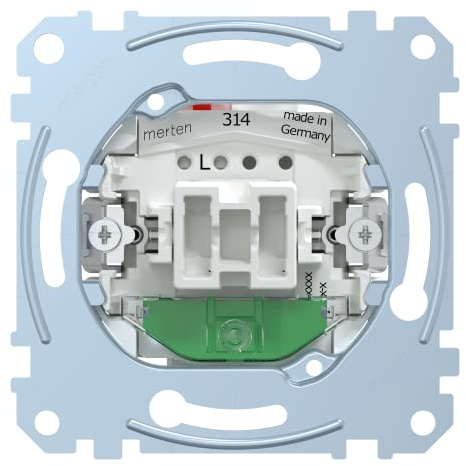 Schneider Electric Merten Aus-/Wechselschalter-Einsatz mit Orientierungslicht zum Einbau von Schalter und Steckdose, 1-polig, 16 AX, AC 250 V, Steckklemmen, Unterputz, Artikelnummer MEG3536-0000