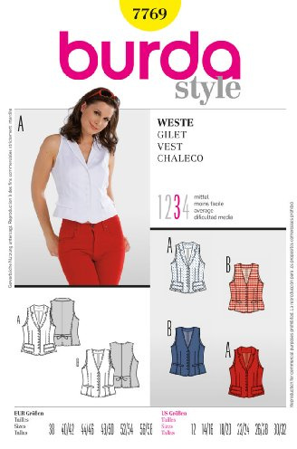 burda Schnittmuster Damen Weste 7769 Gr. 38-58