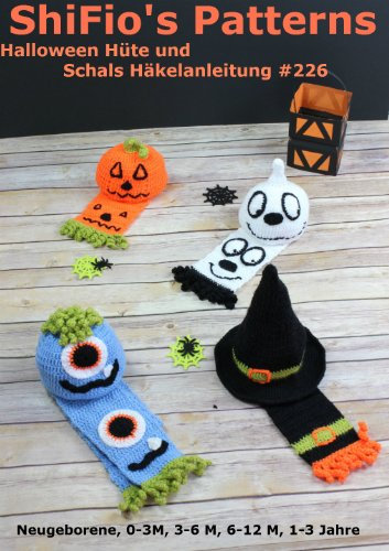 Häkelanleitung - CP226 - Halloween Hüte und Schals
