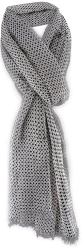 ohne Markenname Chiffon écharpe en gris noir à pois - écharpetaille 180 x 50 cm