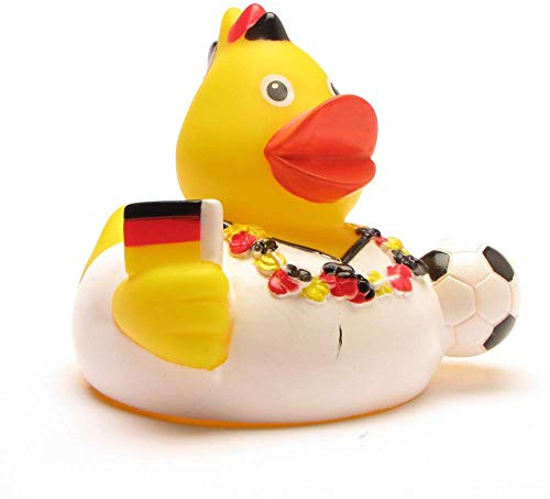 DUCKSHOP I Badeente Deutschland Fan I Quietscheente I L: 7,5 cm I Quietscheentchen I Geschenk für Fußball-Fans I Präsent Sammler