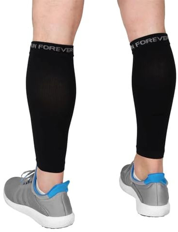 Run Forever Calf Compression Sleeves For Men And Women - Leg Compression Sleeve - Calf Brace For Running, Cycling, Travel (Black, Small)