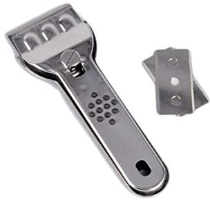 Life Style - Grattoir de Verre - Spécial pour vitrocéramiques et plaques à Induction - Acier Inoxydable - 3 Lames Doubles - Argent