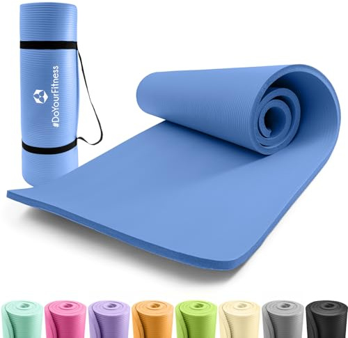 #DoYourFitness x World Fitness | fitnessmatta Jivan | 183 x 61 x 2 cm | ftalatfri och halkfri | Gymnastikmatta perfekt för yoga, pilates, fitness, utomhus på studion och hemma | blå