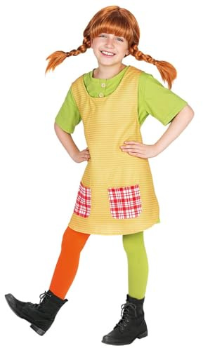Maskworld Pippi Langstrumpf Kostüm für Kinder 3-teilig - offizielle Lizenz Filmkostüm - Faschingskostüm Kinderkostüm Karneval Verkleidung - 134/140