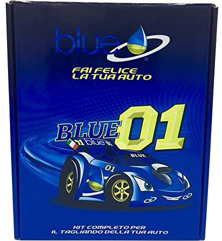 Kit Tagliando Auto Benzina Additivi Blue, valigetta con istruzioni, additivi per motore, additivi per la pulizia e lubrificazione iniezione