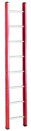 Svelt Scala in Vetroresina Professionale 8 gradini – Portata 150 kg – EN131 e D.Lgs. 81/08 – Montanti Isolanti per Lavori Elettrici, Altezza 230cm