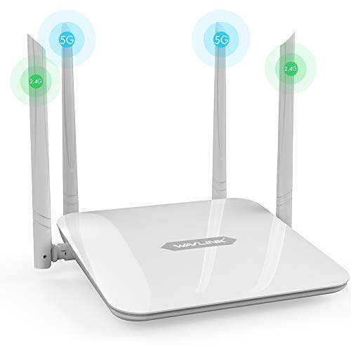 Wavlink XQAMEU 1200Mbps Dual Band Smart WiFi 2 x 2 Antenas MIMO 5dBi Router 5G y 300Mbps a 2.4GHz / Alta Velocidad High Speed Range Extender / 5GHz Gigabit Router inalámbrico a Internet para el hogar