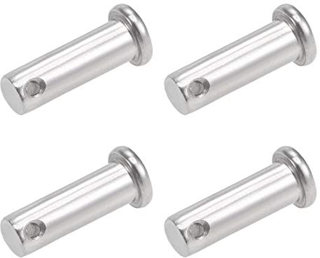 sourcing map 4 Stück Steckbolzen Einzelloch Gabelbolzen 10mm X 30mm Splintstift Flacher Kopf 304 rostfreier Stahl Verbindung Scharnierbolzen