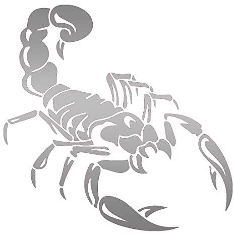 NBFU Animal Scorpion Tribal Tattoo 4 (Metallic Silver) (Set Of 2) Premium Waterproof Vinyl Decal Stickers For Laptop Phone Helmet Car Window Bumper Mug Tuber Cup Door Wall Decoration
