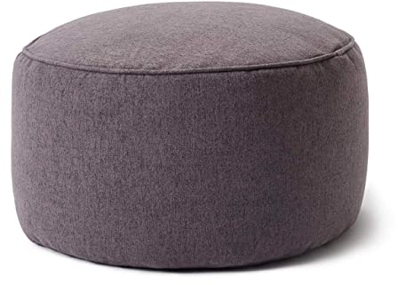 Lumaland Sitzsack Pouf (50 L) | Kompakter Sitzsack mit 3-in-1-Funktion: bequemer Hocker, praktisches Tischchen & stylischer Indoor Fußschemel I Mit Flexibler EPS-Füllung | Ø 25 x 45 cm [Dunkelgrau]