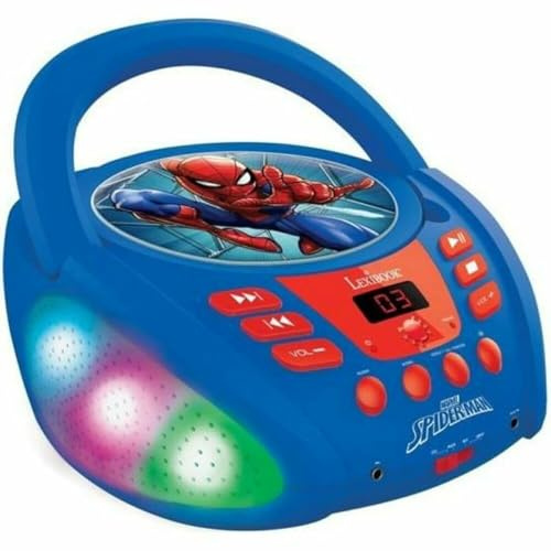 Lexibook, Spider-Man, Bluetooth-CD-Player, RCD109SP | Bluetooth, Mikrofonanschluss, Lichteffekte, Blau