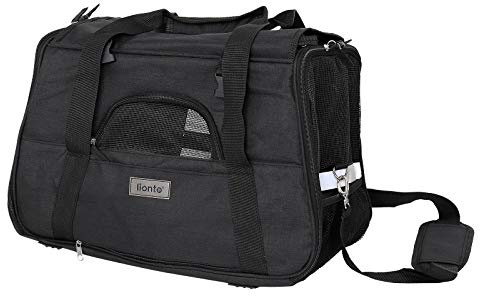 lionto Bolsa Transportín Plegable para Perros Transportín para Perros Bolsa para Perros, Negro