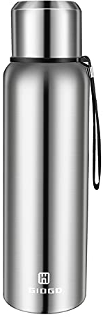 Vacuum Insulated Flask 750ml/25oz with Cup lid Stainless Steel Thermo Water Flasks Leakproof Keep Coffee hot&Cold Drink Bottle.(Silver,750ml)
