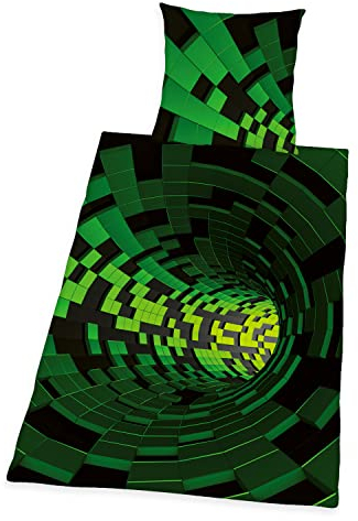 Herding 3D Effekt Bettwäsche-Set, Kopfkissenbezug 80 x 80 cm, Bettbezug 135 x 200 cm, Mit leichtläufigem Reißverschluss, 100% Baumwolle/Renforcé