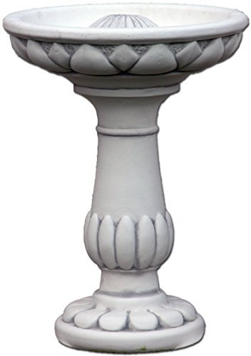 Klassischer kleiner Gartenbrunnen an der Säule aus Steinguss, antiker Stil, Schrankwasserkreislauf