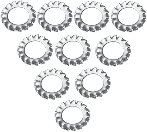 AERZETIX - Lot de 10 Rondelles Éventail à Dentures Extérieures - M10 - en Acier Inoxydable A2 - DIN 6798 - Rondelles de Blocage