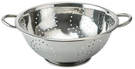 Vinod Food Mesh Colander | 11 Inches in Diameter | Dishwasher Friendly Strainer | Perforated Base | Suitable For Straining Fruits, Vegetables, Noodles, Pasta, Spaghetti | Stainless Steel Body Large