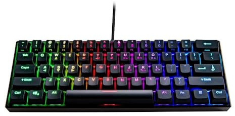 Surefire Kingpin M1 60% tastiera meccanica da gioco inglese, tastiera multimediale piccola e mobile, con illuminazione, 100% tasti anti-ghosting, layout inglese QWERTY