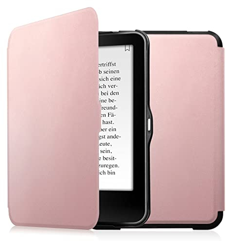 Fintie Hülle für Tolino Vision 4 HD/Vision 3 HD/Vision 2 / Vision 1 / Shine 2 HD eReader - Ultradünne Schutzhülle mit Ruhemodus und Magnetverschluss, Roségold