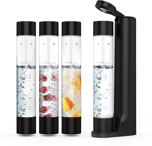 OSCEVIA Sparkling Water Maker Machine, Soda Water Maker Carbonator for Home, 1L BPA Free Bottle(Only 1 Bottle), Seltzer & Carbonated Beverage Dispenser, Compatible with Screw-in 60L CO2(not included)