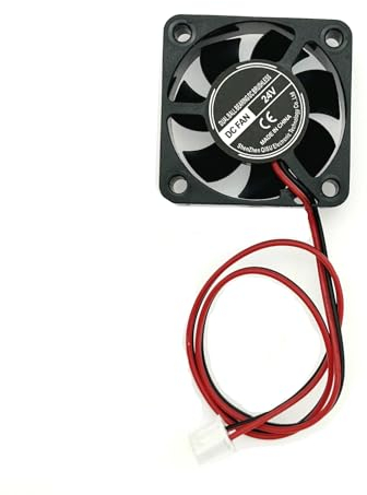 JZK Mini ventilateur 40 x 40 x 10 mm 2 broches DC 24 V avec câbles 4010 Petit ventilateur silencieux 40 mm 4 cm 24 V CC sans balais pour boîtier PC imprimante 3D avec câble et prise