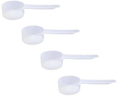 4 Pcs Clear 5ML Tablespoon Scoop for Powder, Plastic Measuring Spoons, Teaspoon Coffee Scoops, Small Scoops for Canisters, Dishwasher Safe, Kitchen Cooking Tool Measuring Tools