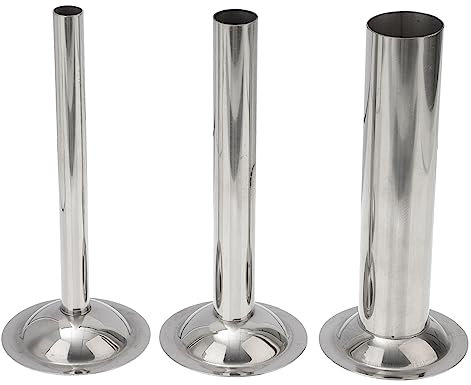 MAGICLULU Sausage Stuffer Tube Kit 3pcs Size 8 Stainless Steel Meat Filler Easy-fit Design for Home Sausage Making