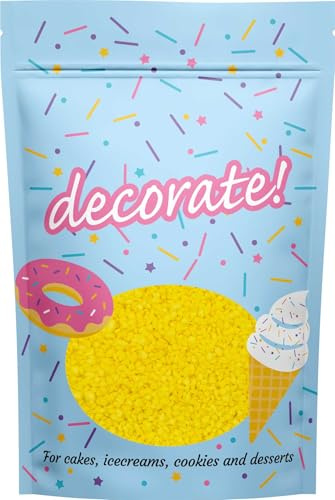 decorate! - Sugar Crunch - Lemon - Flavoured Cake Topper Sugar Sprinkles - 500g Edible Cupcake/Cake Decorations - For Weddings, Christenings & Ice Cream