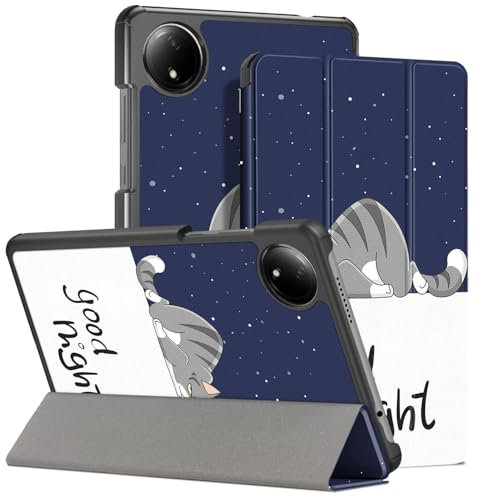 HEISHAYU Custodia per Xiaomi Redmi Pad SE 4G 8.7 Pollici Tablet 2024, Cover con Funzione Auto Sleep/Wake,Z-Gatto