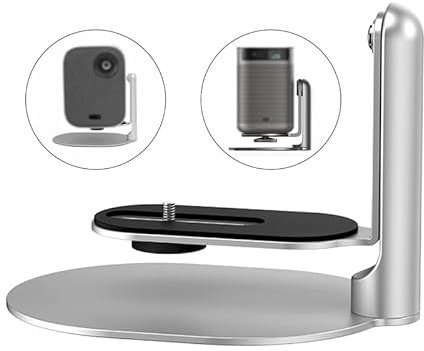 Eroshoo Supporto per proiettore, supporto per proiettore, compatibile con interfaccia a vite da 1/4 (6 mm), con telaio antiscivolo, supporto in metallo per proiettore regolabile a 360°