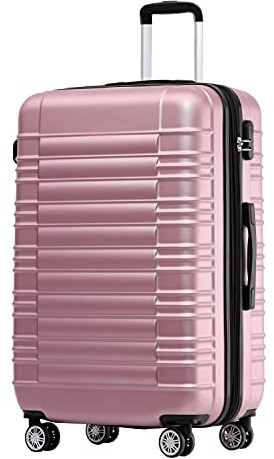 BEIBYE Reisekoffer 2088 Hartschalekoffer Gepäck Koffer Trolley Größe L in 14 Farben (Rosa)