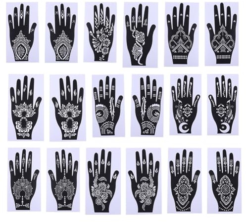 Fuhjythy Henna-Tattoo-Set, Temporäre Tattoo-Vorlage, Hand-Henna-Tattoo-Aufkleber, Indischer Tattoo-Aufkleber, Selbstklebender Tattoo-Aufkleber