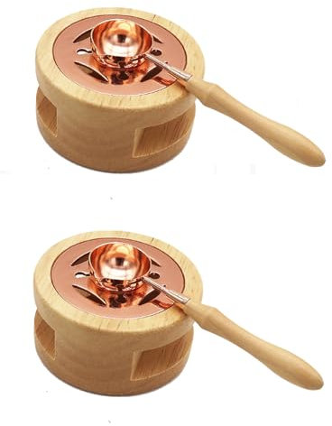 2 Stück Wachssiegelwärmer,Siegelwachs Set,Wachssiegel Stempel,Siegelwachs-Ofen-Werkzeug,Wachsheiztopf Mit Schmelzlöffel Für Kunsthandwerk,Siegelstempel,Wachsstempel Tool,Diy,Hochzeit Einladung