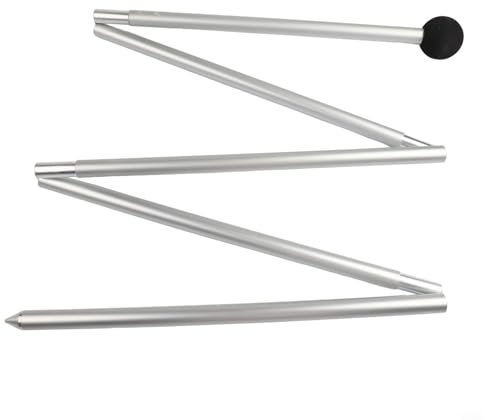Asta di supporto pieghevole per tenda da spiaggia, in alluminio, per campeggio, escursionismo, feste all'aperto, zaino in spalla, portatile, antiruggine, leggera, 1,6 m/2 m, palo telescopico (testa