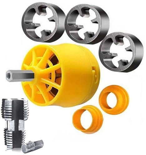 Kit di Filettatura per Tubi da 7 Pezzi, filiere per Filettatura di Tubi, filiera Rotonda per Tubi, Strumento di Riparazione per Filettatura idraulica Manuale per riparazioni industriali