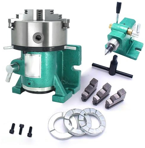 5in 6in Lathe Chuck CNC Horizontal Vertical Indexing Table Rotary Table Dividing Head,for Milling Machine Rotary Table Tailstock Milling Set(6in/150mm)