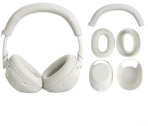 MeevrgR Headphone Protective Cover for SONY WH-1000XM6 Silicone 3-in-1 Set Anti-Scratch, Earmuff & Headband Covers(gray)