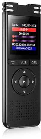 Röstinspelare 32 GB 64 GB med långt batteri 1 klick stor skärm ljud videoinspelare för studenter och journalister video med uppspelning