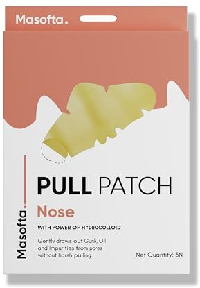 Masofta Pull Patch Nose for Removing Excess Oil, Whiteheads & Impurities Overnight With Hydrocolloid, Painless Pore Cleansing for Men & Women 3 count (Pack of 1)
