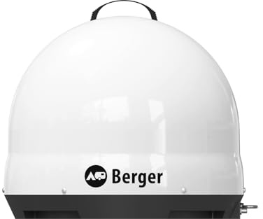 BERGER Move 3.0 Mobile Satelliten-Antenne | Parabolantenne für Satellitenempfang | Portable Outdoor Camping SAT - Antenne weiß