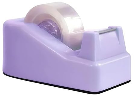 1 Pc Purple Tape Dispenser Desk with Weighted Non-Skid Base, Heavy Duty Cute Tape Dispenser for Packaging in Office,Restaurant, Flower Shop, Scotch Tape Dispenser Desk