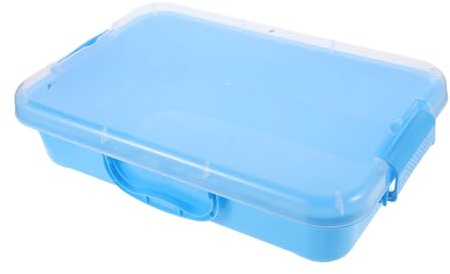 ORFOFE Mini Sandbox di Plastica Resistente con Coperchio, Scatola Porta Oggetti per Giochi di Sabbia e Stampi, Stimola L’Immaginazione dei Ragazzo Ragazza